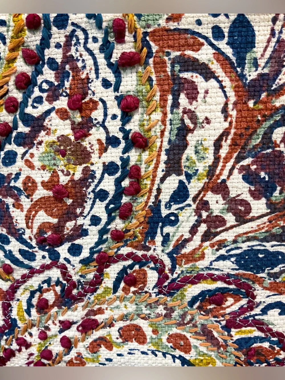 Cynthia Rowley Table Runner Embroidered Paisley Print